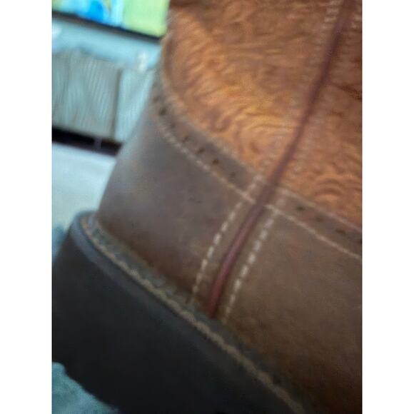 Justin Gy9530 Men’s Western Size 10B Brown Embossed Leather Pull On Cowboy Boots main image 12